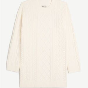 Hollister Cable Knit Sweater Dress Creamy White NWT